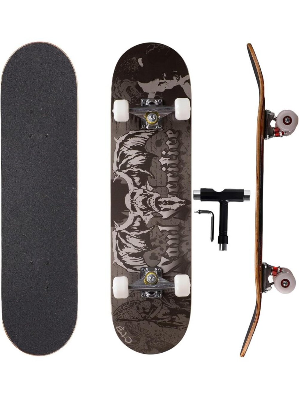 31" Double Kick Skateboard - Maple Deck, ABEC-11 Bearings, 97A PU Wheels, Fun